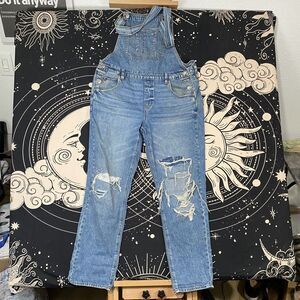 American Eagle Tomgirl Overalls Denim Womens Medium Western Farmer Festival